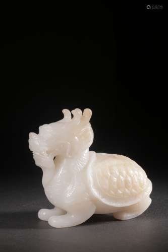 Jade carved dragon turtle ornament