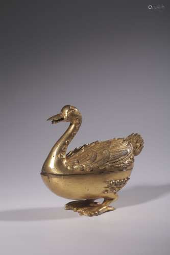 Bronze Gilt Swan Incense Burner