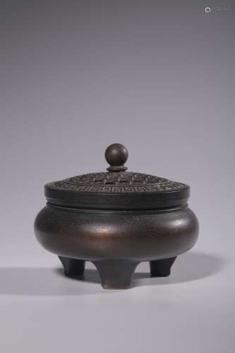 Copper three-legged incense burner