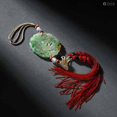 Qing Dynasty jade flower jade pendant