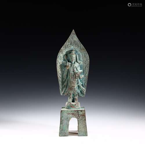 Ancient bronze Buddha statue