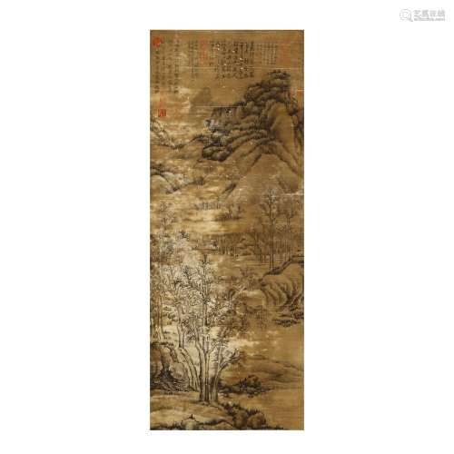 Silk scroll Gong Ting: Cold forest map