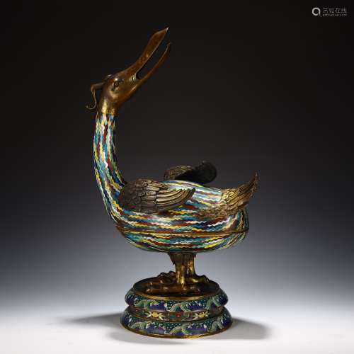 Qing Dynasty cloisonne goose box