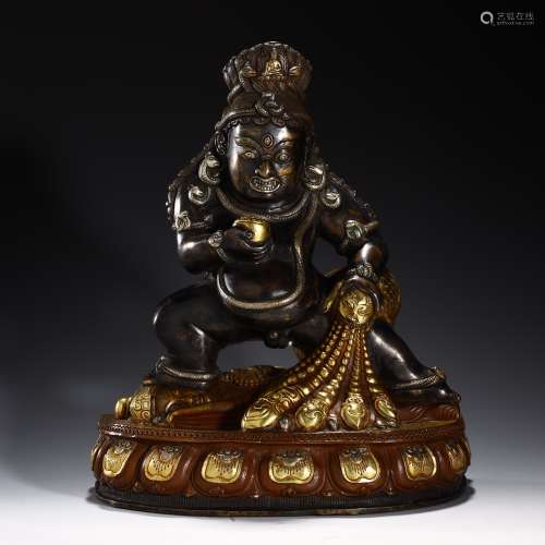 Tibet old alloy copper god of wealth