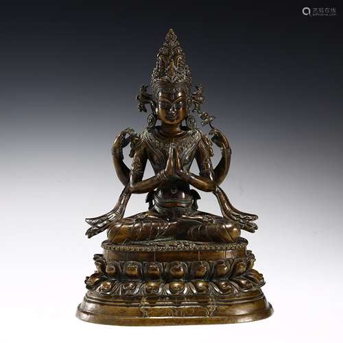 Alloy Bronze Buddha Statue,Qing Dynasty