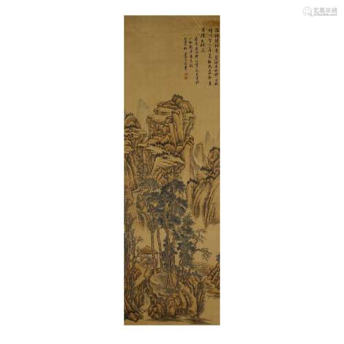 Silk scroll Wang Hui: landscape painting