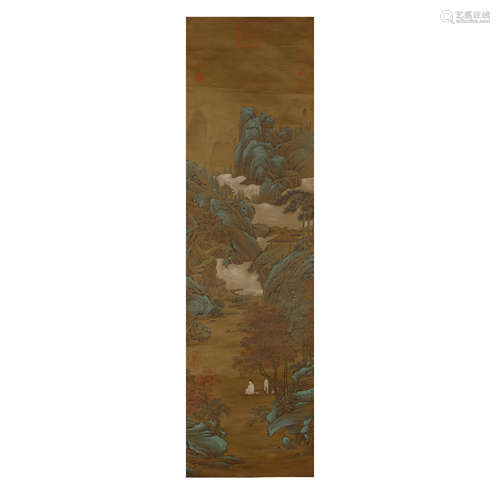 Silk scroll Chou Ying: Fishing in Fengxi