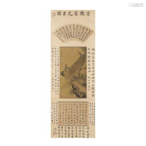 Silk scroll Huizong of Song Dynasty: peacock