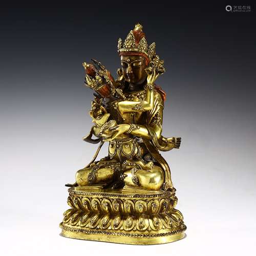 Gilt Bronze Buddha Statue,Qing Dynasty