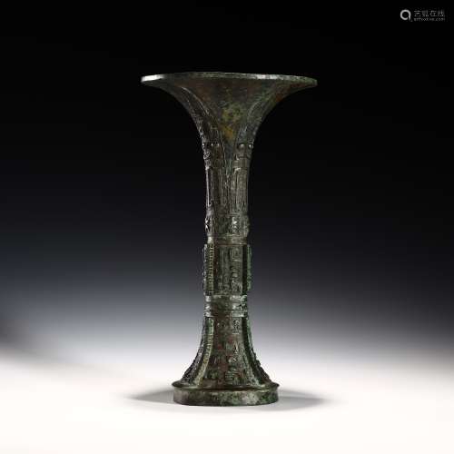 Ancient bronze flower vase