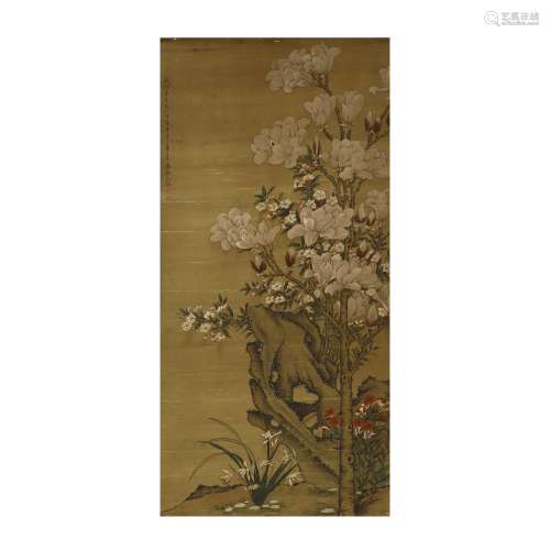 Silk scroll Shen Quan: Flowers