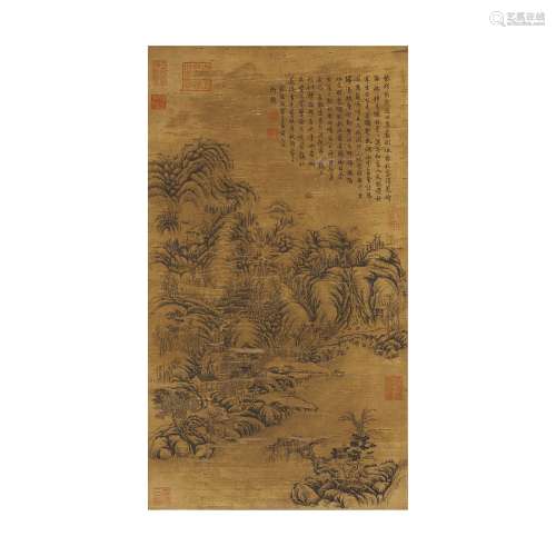 Silk scroll Emperor Qianlong: Landscape