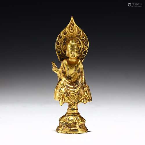 Gilt Bronze Buddha Statue,Qing Dynasty