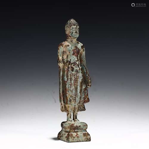 Ancient bronze Buddha statue