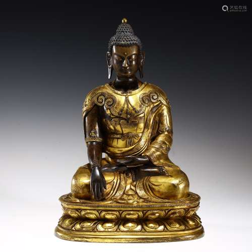 Gilt Bronze Buddha Statue,Qing Dynasty