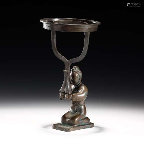 Ancient silver figure lamp