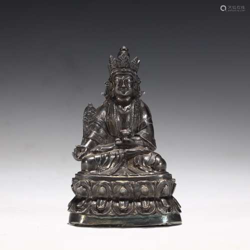 Qing Dynasty silver Buddha statue