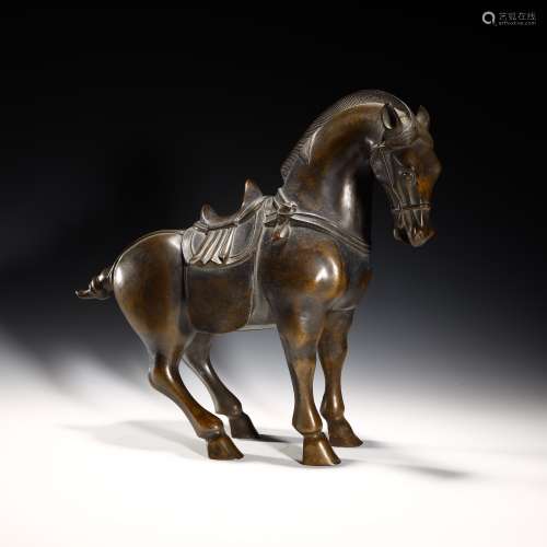 Qing dynasty bronze steed