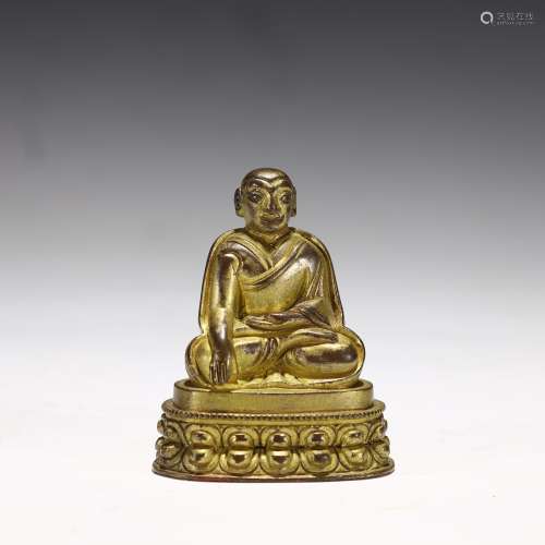 Qing Dynasty Tibet bronze gilt statue