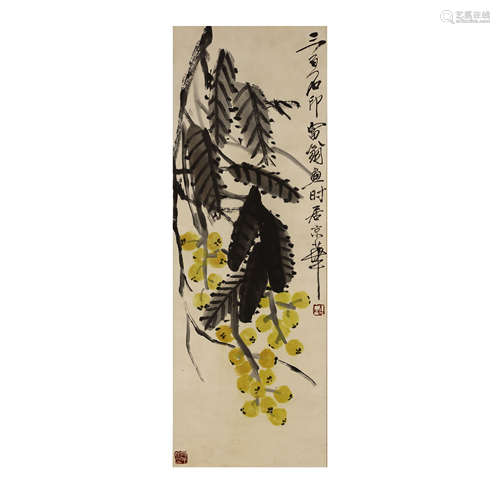 Paper paint Qi Baishi: Pipa drawing