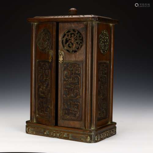 Ancient wooden dragon pattern cabinet