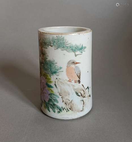 Chinese Qianjiang Color Porcelain Brushi Pot