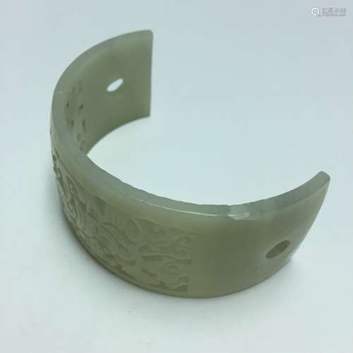 Chinese Carved Jade Hair Pin