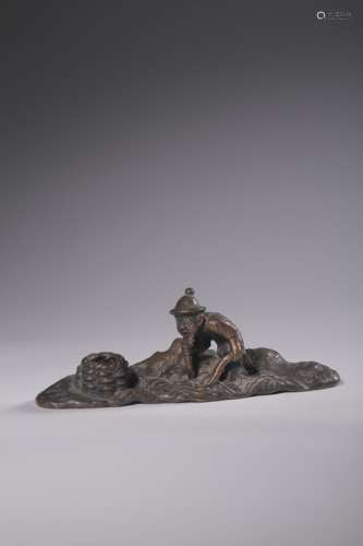 Bronze Fisherman's Profit Paperweight