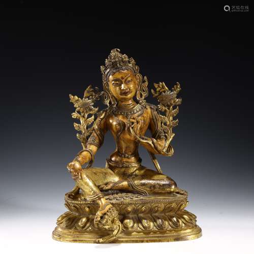 Gilt Bronze Buddha Statue,Qing Dynasty