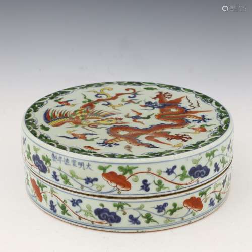 Qing Dynasty dragon and phoenix pattern holding box
