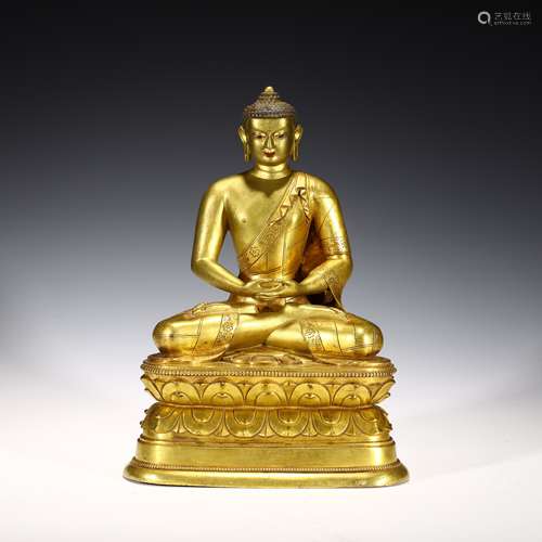 Gilt Bronze Buddha Statue,Qing Dynasty