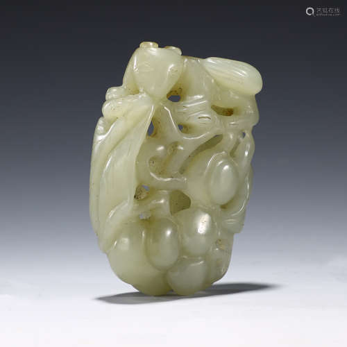 Ancient hollow jade carving grape