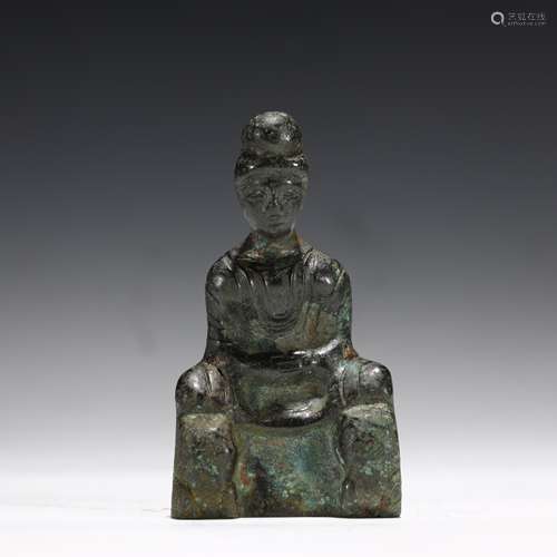 Ancient bronze Buddha statue