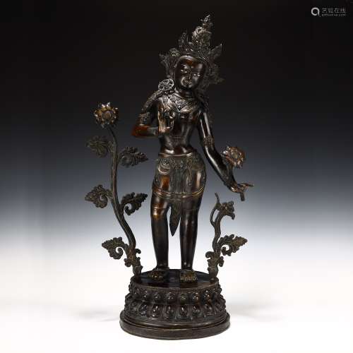 Ancient Alloy Bronze Buddha Statue,Qing Dynasty
