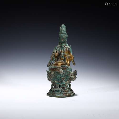 Ancient bronze Buddha statue
