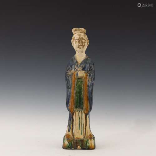 Ancient three-color terracotta figures