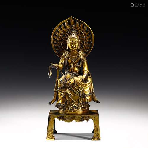 Gilt Bronze Buddha Statue,Qing Dynasty