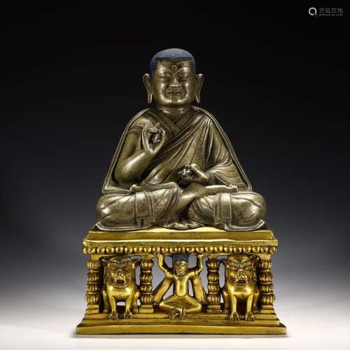 Qing dynasty bronze gilt silver master