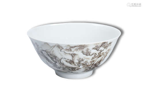 A Drawing Landscape Porcelain Bowl