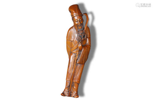A Carved Man Boxwood Figure Statue