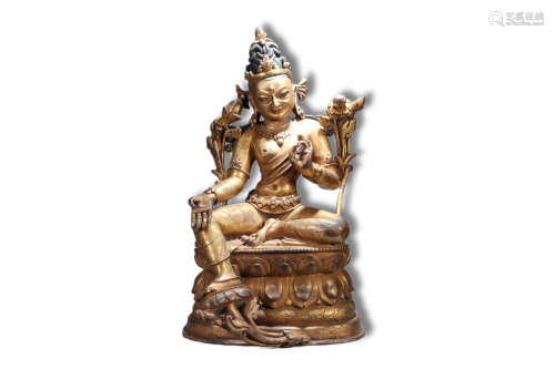 A Tara Gilt Bronze Figure Statue