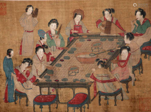 A Chinese Character Story Silk Painting