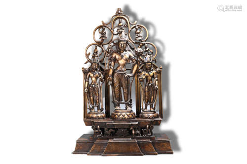 A Bronze Standing Avalokiteshvara Padmapani Figure Statue
