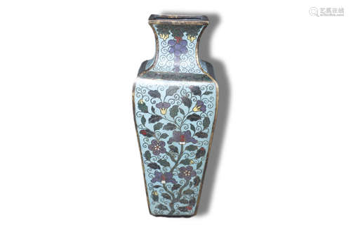 A Flower Pattern Bronze Cloisonne Vase