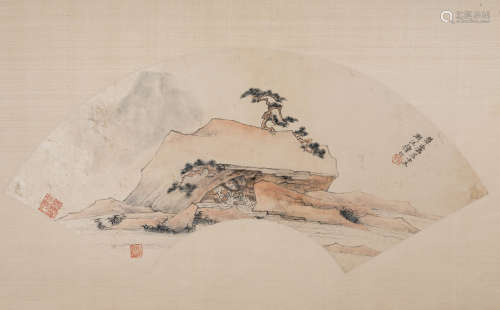 A Chinese Landscape Fun Painting, Jian Jiang Mark