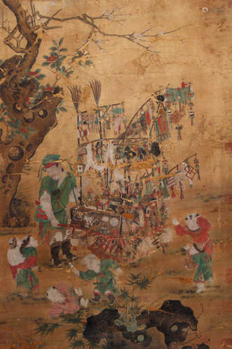 A Chinese Character Story Silk Painting