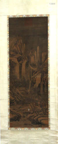 A Chinese Landscape Silk Painting