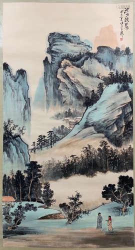 A Chinese Landscape Painting, Xie Zhiliu Mark