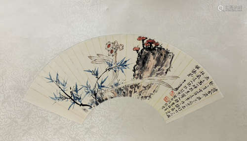 A Chinese Flower Fun Painting, Zhang Daqian Mark