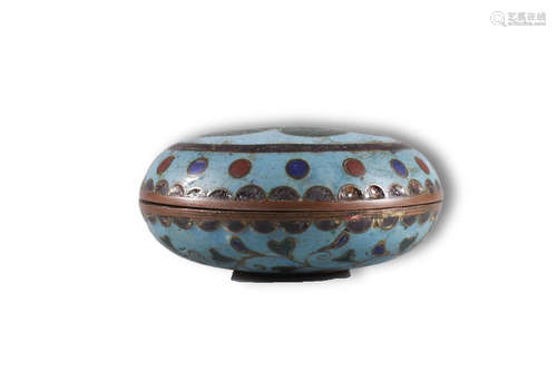 A Leaf Pattern Bronze Cloisonne Round Box